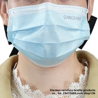 Masque facial jetable 3 plis en non-tissé, écologique, avec embout nasal ajustable pour adultes, protection contre la poussière