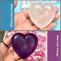 Maltose Love 1 Juguete de Peluche de Corazón de Plástico que Cambia de Color, Bola de Descompresión de Rebote Lento, Juguete Activado por Luz