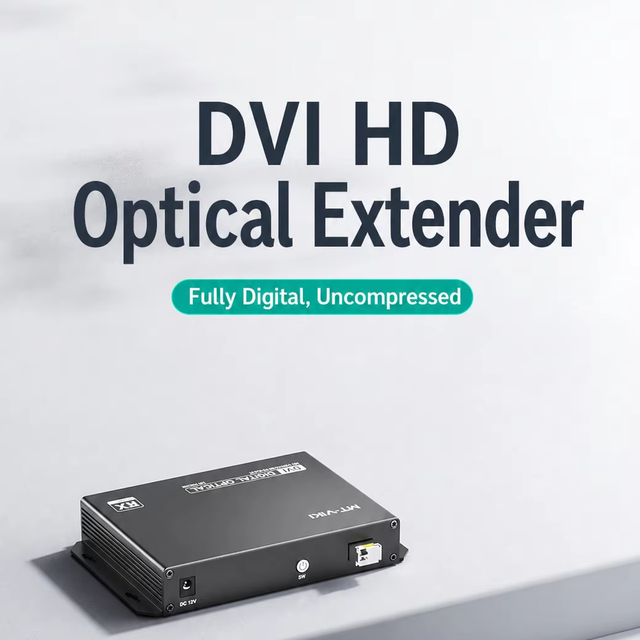 Uncompressed HD DVI Fiber Optic Extender 20km with Local Out and Remote Out Extender for Point to Point AV Transmission
