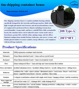 <span class=keywords><strong>Casa</strong></span> Contenedor <span class=keywords><strong>con</strong></span> Estructura <span class=keywords><strong>de</strong></span> Acero, Gabinetes <span class=keywords><strong>de</strong></span> Cocina <span class=keywords><strong>de</strong></span> Acero Negro, Aislamiento EPS, Contenedor Marítimo Modificado - Product Image 2
