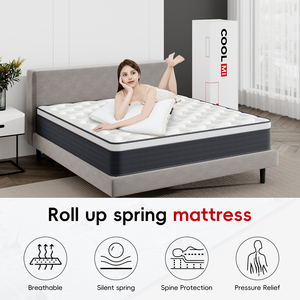 Matelas <span class=keywords><strong>de</strong></span> luxe en boîte pour la maison et l'hôtellerie - Tailles personnalisées, hybride à ressorts ensachés, compressé <span class=keywords><strong>sous</strong></span> <span class=keywords><strong>vide</strong></span> |   Disponible en taille Queen et King - Product Image 2