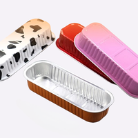 Ustensiles de cuisson ménagers, moule à pain miniature en aluminium jetable de 200 ml, qualité alimentaire, paroi lisse dorée, avec couvercle en plastique