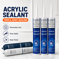 Mastic acrylique gris pour entrepreneur, mastic acrylique blanc flexible pour portes, réparation de murs extérieurs, mastic acrylique prêt à l'emploi pour joints