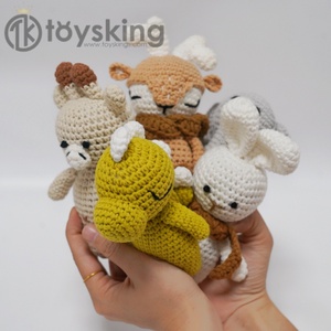 Juguetes de Animales de Ganchillo Hechos a Mano, Conejito de Patas Cortas, Jirafa, Elefante, Dinosaurio y Reno, Amigurumi, Regalo para Bebés y Niños, CE CPC - Product Image 4