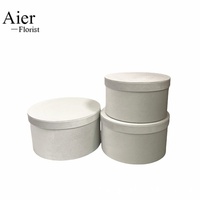 Aierflorist - Vente en gros de boîtes cadeaux rondes en tissu velours de haute qualité, couleur unie, grande taille, 3 pièces