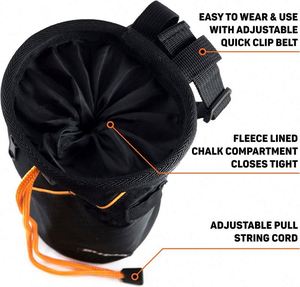 Muestra Gratuita: Bolsa de Tiza para Escalada en Roca y Boulder con Clip Rápido para Cinturón y 2 Bolsillos Grandes con Cremallera - Product Image 6