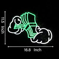 17,2x11,2 Zoll dimmbare Dollar Leucht reklame Geld Licht für Wand dekoration Bar Spielzimmer Man Cave Hintergrund IP67 PVC Lampen körper