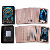 Jeu de cartes de tarot gothique personnalisé en gros, 78 cartes, fantaisie sombre, occultisme, sorcellerie, jeu de cartes oracle, papier écologique, couleur intégrale