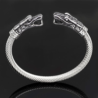 Bracelet Viking Tete Loup Acier Titane Homme Chaine Imperiale Punk Bijoux Gros Biker Accessoires Nordique Vintage Artisanal