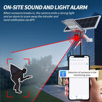 Lampadaire solaire avec caméra CCTV intelligente AI WiFi 4G 500W 800W 360 °   Caméra extérieure 5MP avec éclairage, surveillance à distance via application, alimentation électrique