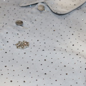 Polos personnalisés en denim délavé vintage pour hommes, <span class=keywords><strong>T</strong></span>-<span class=keywords><strong>shirt</strong></span> à manches courtes avec strass et diamants - Product Image 4
