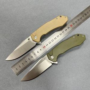 XR34R グリーン G10 ハンドル アウトドア サバイバル 折りたたみナイフ キャンプ ポケットナイフ D2鋼ブレード 小型携帯 EDC 自己防衛ナイフ - Product Image 4