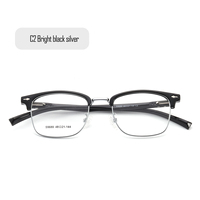 Monturas Ópticas Fengchao, Gafas Ópticas Unisex de Metal con Media Montura, Estilo Vintage