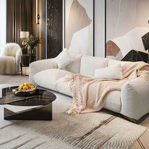 Hot Selling <span class=keywords><strong>Modern</strong></span> Minimalist Dreisitz Tufted Stoff bezug Holz schaum Schnitts ofa Kunden spezifische Größe für Villa Wohnzimmer - Product Image 2