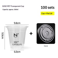 Gobelet à thé au lait commercial en PET, gobelet à boisson froide en plastique transparent, gobelet à café jetable avec couvercle, personnalisation à emporter