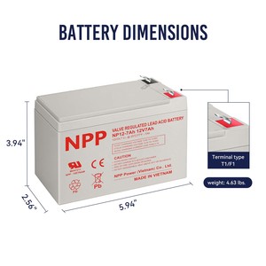 แบตเตอรี่ตะกั่วกรดแบบปิดผนึก 12V 5Ah 12Ah 25Ah 22Ah 1.2Ah 1.9Ah 7Ah 20Ah สำหรับสำรองไฟ UPS และจัดเก็บพลังงาน จัดส่งจากเวียดนาม - Product Image 5