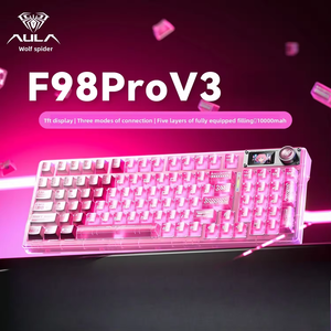AULA F98Pro V3 PBT全尺寸机械键盘 TFT屏幕 RGB灯光旋钮 热插拔定制无线三模游戏电脑电竞 - Product Image 1