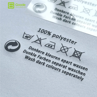 Étiquettes de soin DTF respirantes Goode pour vêtements de performance – Étiquettes de lavage durables et anti-humidité pour usines de vêtements – Produit phare du marché direct usine