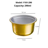 Barquettes en aluminium jetables HBOLE Y101-290, bols en aluminium épais dorés pour emporter, emballage pour œufs à la vapeur, conteneur alimentaire scellé