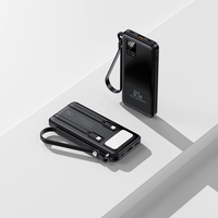 Prêt à expédier : Powerbank 45W à charge ultra-rapide 20000 mAh avec lampe torche portable, Power Banks 30000 mAh avec câbles intégrés pour iPhone 16