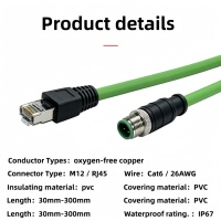 Conector SHAN WEI M12 con código A, macho de 4 pines, enchufe RJ45, Ethernet Industrial Profinet Cat6, cobre sin oxígeno, IP67, arnés de PVC