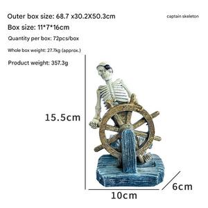 Hot-Selling Captain Skull Beeldje Nieuw Design Nautische Serie Hars <span class=keywords><strong>Aquarium</strong></span> Decoratie Voor Woonkamer Milieuvriendelijk Voor Thuis