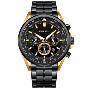 Vente en gros CURREN 8399 Montre pour homme Montre à quartz de sport de luxe pour homme avec date chronographe Montre-bracelet étanche à aiguilles lumineuses - Product Image 1