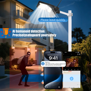 Véritable lampadaire solaire 4G à triple objectif avec caméra 6MP HD PTZ Sécurité extérieure avec contrôle audio et lumineux - Product Image 3