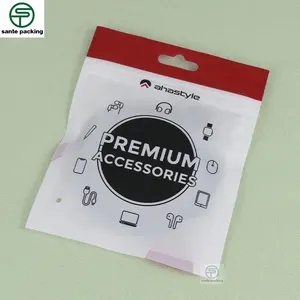Recyclable Smell Proof Small Zipper 3 Side Seal pouch Mylar Plastic Usb Cable Packaging Bags