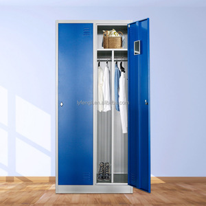Armoires de rangement pour vêtements en acier bleu moderne à 2 portes, armoire métallique pliable pour l'école, la salle de sport, l'hôpital, l'atelier, en vente - Product Image 6