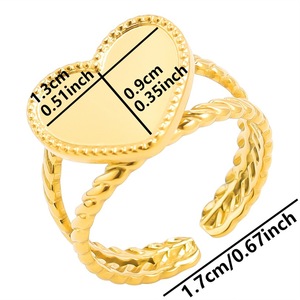 MIENTER anelli all'ingrosso in acciaio inox per le donne pvd 18k oro placcato cuore ciondoli anello - Product Image 5
