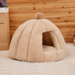 Cat <b>House</b> Round Faux Fur <b>Bed</b> For Cat Four Seasons Warm Pet <b>Bed</b> - Product Image 1