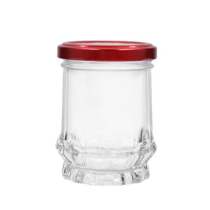Nouveau pot <span class=keywords><strong>en</strong></span> verre rond de 160 ml pour <span class=keywords><strong>caviar</strong></span>, confiture ou bonbons, personnalisable avec couvercle métallique sérigraphié - Product Image 1