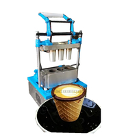 Mini machine électrique neuve 220V pour la fabrication de coupes à glace, de biscuits et de gaufrettes comestibles, en acier au carbone, avec des tailles de 8oz/12oz/16oz