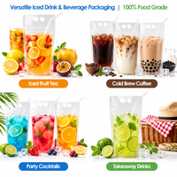 Pochettes souples transparentes personnalisées avec bec verseur, qualité alimentaire, pour jus, boissons, liquides, avec bouchon à vis, emballage en plastique