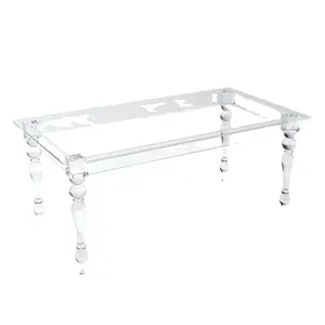 Modern Design Clear Acrylic Material Dining Tables For Home Events Wedding
