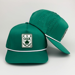 High Quality Men Snapback Gorras Custom 5 Panel Rope Laser Cut Performance <b>Waterproof</b> Sports Golf <b>Hats</b> Baseball Caps - Product Image 2