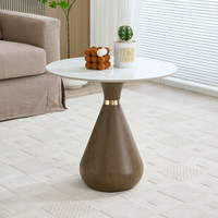 Table basse nordique moderne ronde en marbre et bois, de luxe doré, pour salon, table d'appoint ou de thé
