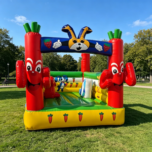 Château gonflable à thème lapin et carotte pour enfants, idéal pour les fêtes en plein air et la <span class=keywords><strong>location</strong></span> - Product Image 1