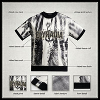 T-shirt Homme Oversize Cropped ELYRADIA en Coton 100% Respirant, Tricoté, Personnalisé, Imprimé DTG, Écologique, Style Hip Hop pour l'Été