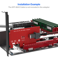 Carte adaptatrice PCIe 4.0 X4 vers SFF-8643 pleine hauteur avec prise en charge NVMe, PCB en stock