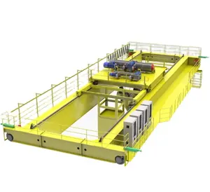 Grue accrochante de double pont durable de poutre d'envergure du rendement élevé 10m 12m avec la capacité de 5-100 tonnes avec des grues et la cabine