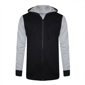 Veste de survêtement à capuche personnalisée pour homme, fermeture éclair intégrale, color block, vêtements de sport décontractés, automne-hiver, respirante, en polyester - Product Image 3