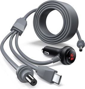 เครื่องชาร์จในรถยนต์จอแสดงผลดิจิตอลขนาดเล็กสายไฟขนาดเล็ก 12V-24V USB C DC กันน้ำสำหรับมินิ - Product Image 1
