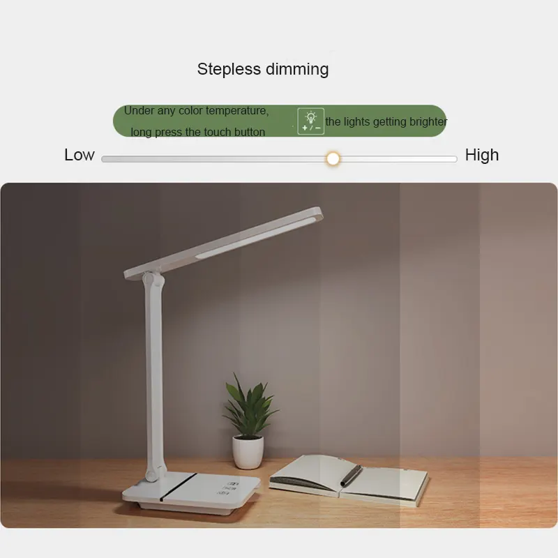 Dimmable Eye-Protecting Table Lamps with Night Light USB Charging Port