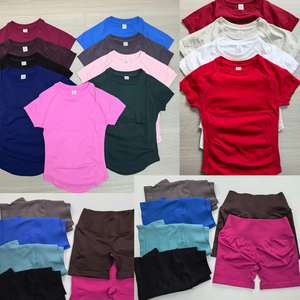 Camiseta Deportiva de Manga Corta sin Costuras para Mujer, de Alta Elasticidad, Transpirable y Ajustada, para Gimnasio, Marca Privada, Proveedor de Ropa Deportiva Personalizada - Product Image 5