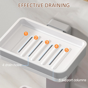 Tidytech entrepôt de l'UE France Stock salle de bain mur à un niveau en plastique douche porte-savon boîte à savon plateau à savon avec égouttoir - Product Image 2