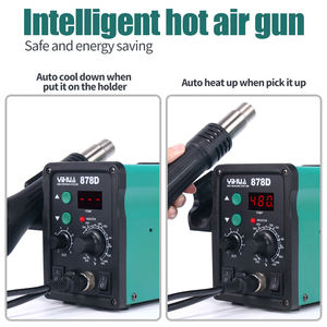 YIHUA 878D 2 in 1 Anti-statis Suhu Konstan Layar Digital SMD Hot Air Gun Soldering Iron Soldering Station - Product Image 6