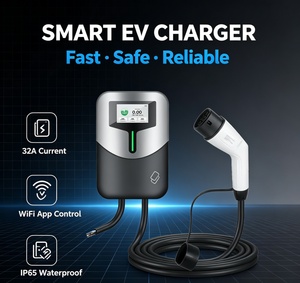 เครื่องชาร์จติดผนังแบบที่ 2 สำหรับรถยนต์ไฟฟ้า 7KW 32A สายเคเบิล TPU เฟสเดียว โลโก้สั่งทำได้ สถานีชาร์จรถยนต์ไฟฟ้าสำหรับใช้ในบ้าน - Product Image 1