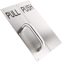 Plaque de signalisation de porte à tirer et pousser moderne personnalisée en acier inoxydable 201/304 avec alliage de zinc et fer en aluminium pour hôtels et appartements